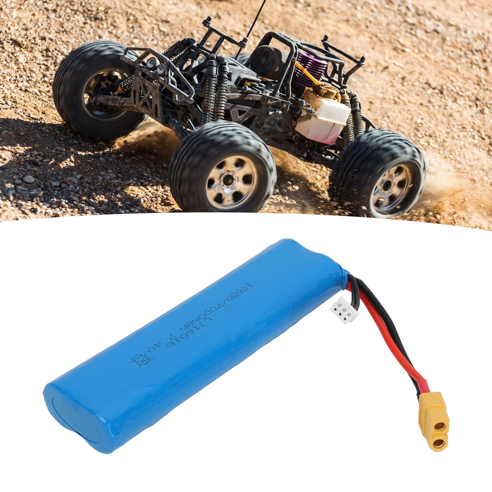 7,4 V 7000 MAh Li-Ionen-Akku für Henglong 3818 3889 3809 RC-Panzer mit XT60-Stecker, Überladungs- und Kurzschlussschutz, Akku mit Hoher Kapazität