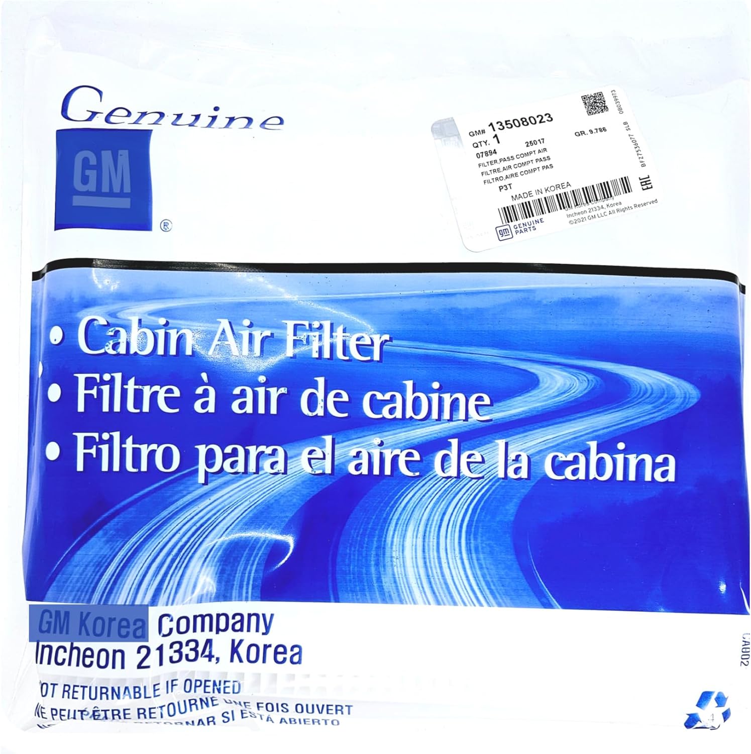 Compt Air 13508023 Genuine Compatible with GM - Cabin Air Filter for My Car - Engine Air Filter - Compatible with LaCrosse, Envision, Camaro, Malibu, Impala - OEM Direct Replacement