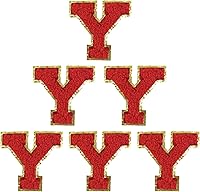 Vista 7 de 6 piezas de parches de letras de chenilla autoadhesivas, parches de letras preppy de 2 pulgadas para bolsos, ropa y sombreros, grandes pegatinas