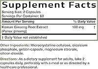 Vista 6 de Bronson Korean Panax Ginseng Supports Energy, Endurance & Vitality + Memory and Mental Performance, 120 Capsules