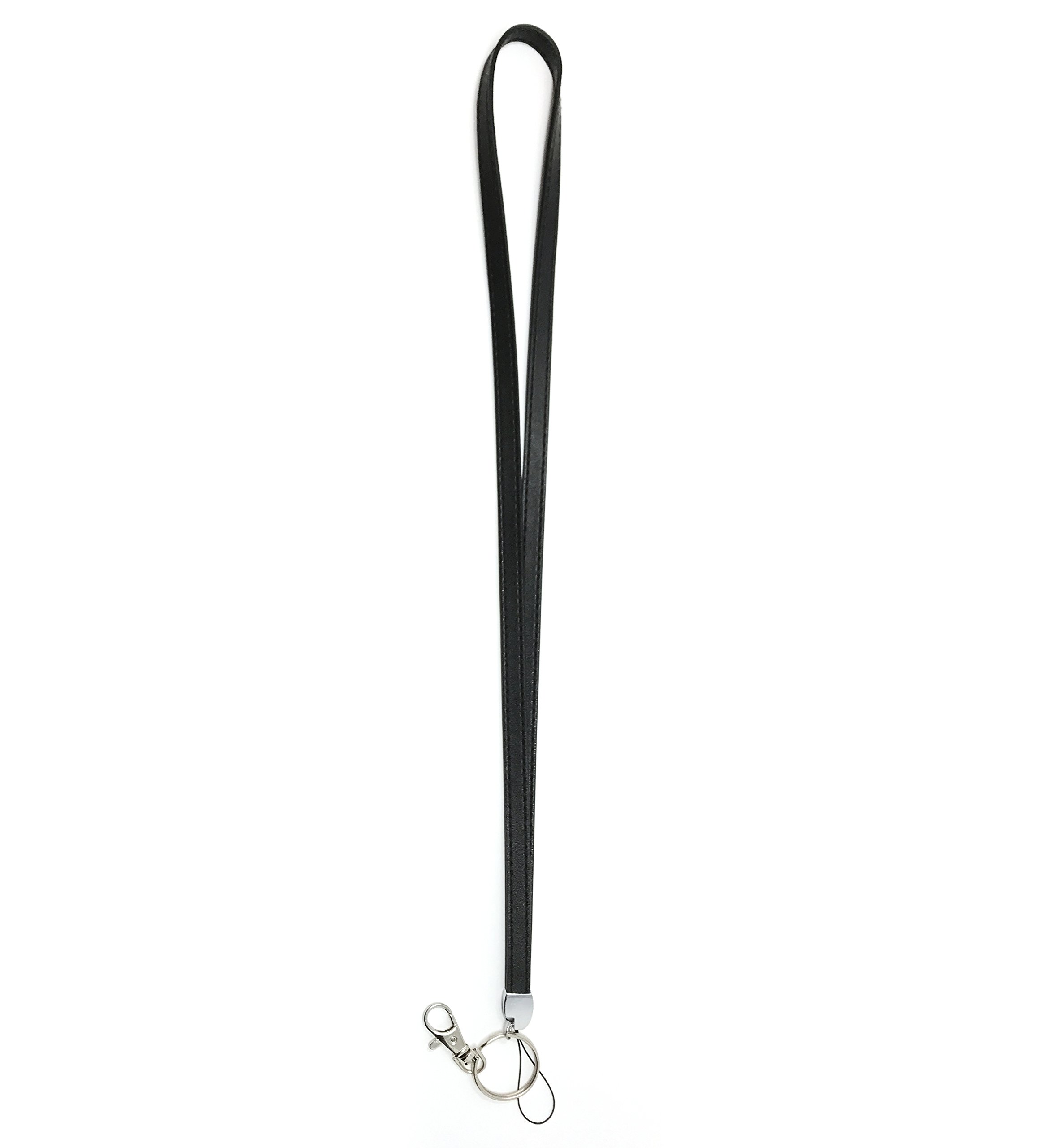 WigsPedia Deluxe Durable PU Leather Necklace Lanyard for ID Badge Holder, Key fob Cell Phone, Key, USB, Camera