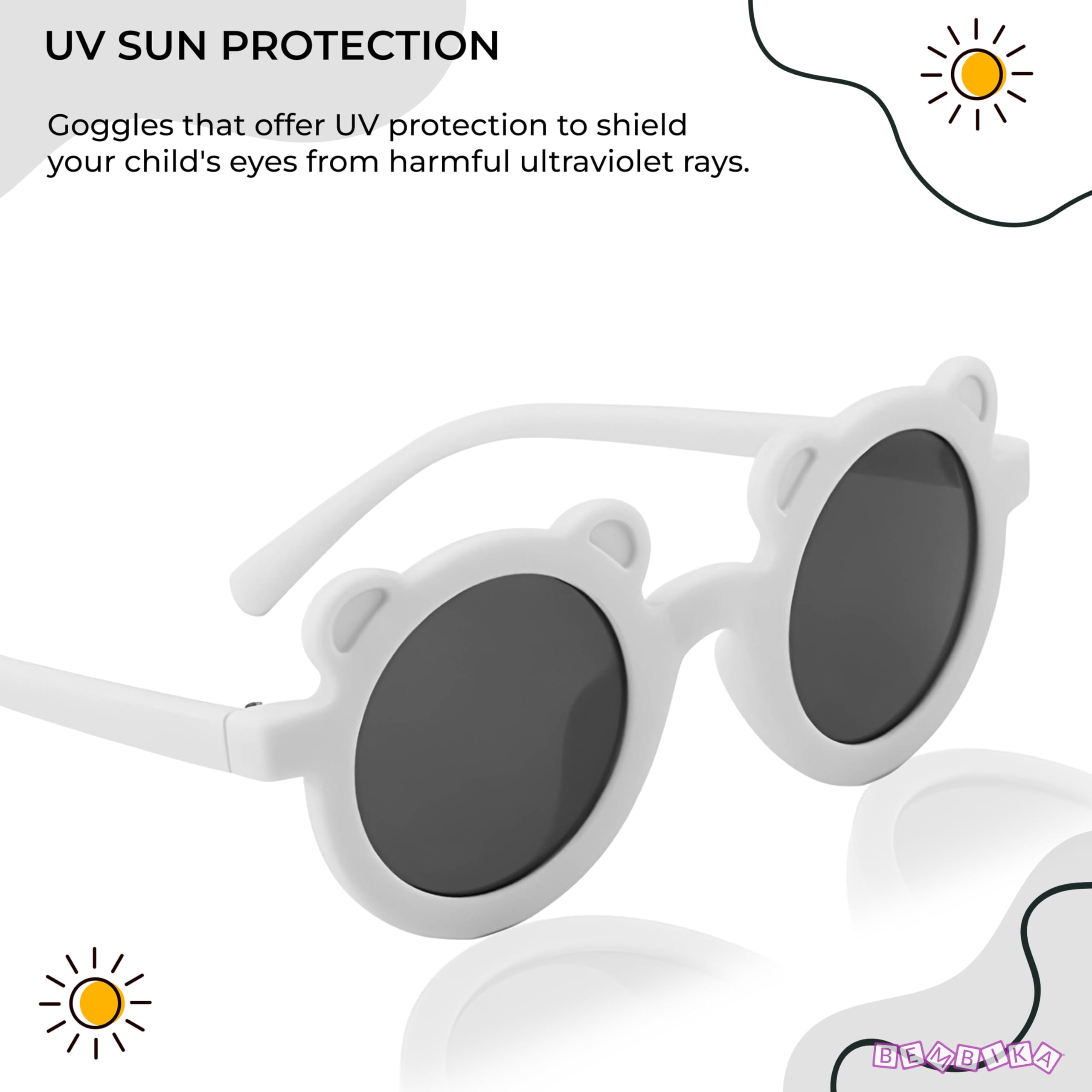 BEMBIKA Fashionable Sunglasses for Kids Baby Girls and Baby Boys, Stylish Eyewear for Kids Micky Design Glasses for Kids Fancy Style Goggles � (Micky White) - Image 6 thumbnail