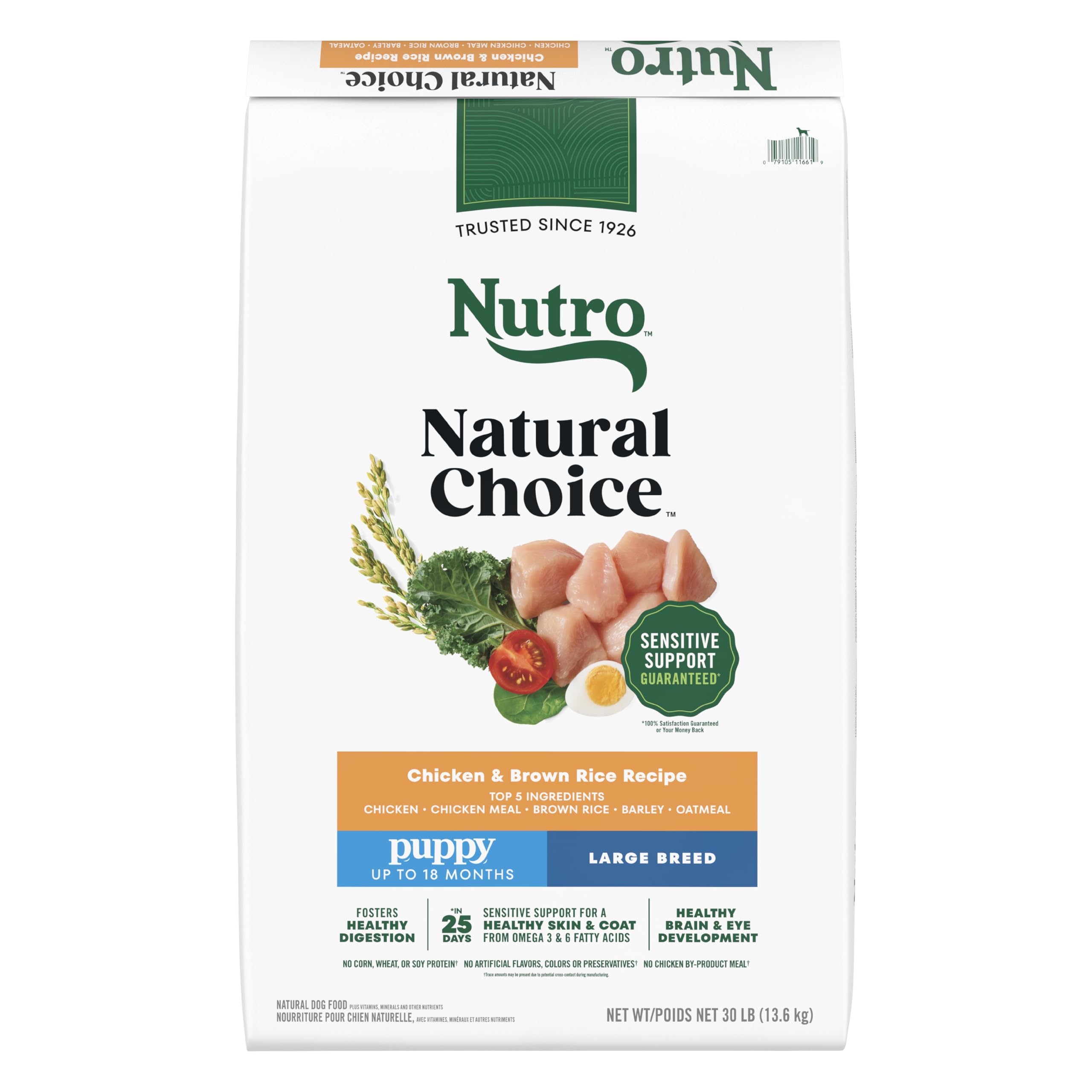 Nutro Natural Choice Large Breed Puppy Food Dry, Chicken & Brown Rice Recipe, 30 lb. Bag