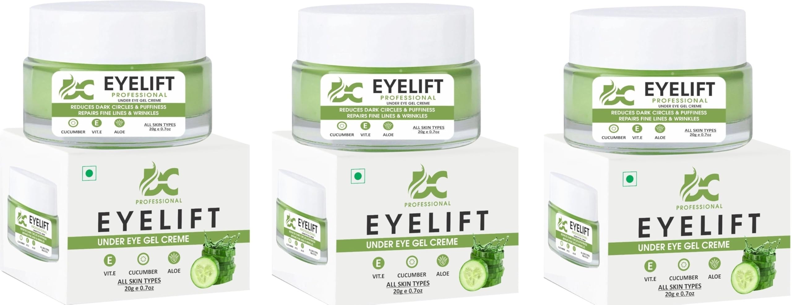 DC PROFESSIONAL EyeLift Under Eye Cream Gel 20 g | Advanced Formula for Dark Circles | Puffy Eyes | Wrinkle Reduction and Under Eye Skin Revitalization Bright-Eyed Look Pack of 3-image-44