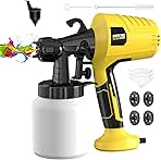 Paint Sprayer for House Painting, 1000W HVLP Spray Paint Gun, Easy Clean Design Electric Paint Sprayer Gun for Furniture, Cabinets, Walls, Doors, Fences & Decks-Yellow