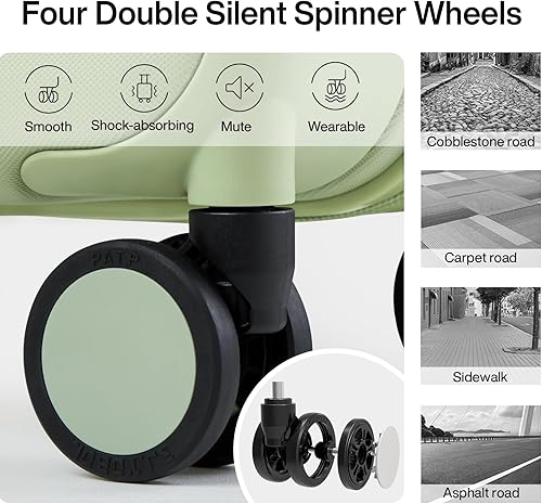 Miniatura 4 de Hanke Equipaje de mano de 20 pulgadas, 22 x 14 x 9 pulgadas, aprobado por aerolíneas, maletas rígidas de policarbonato con ruedas, equipaje