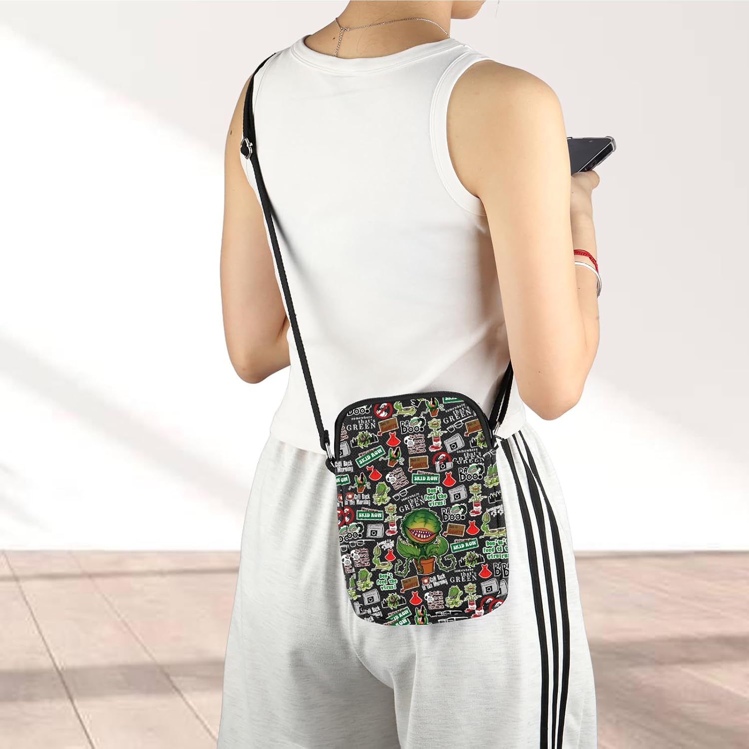 JNIAP Horror Movies Crossbody Bag Killer Plant Gift Don't Feed The Virus Gifts Mushnik's Flower Shop Shoulder Bag - Image 7