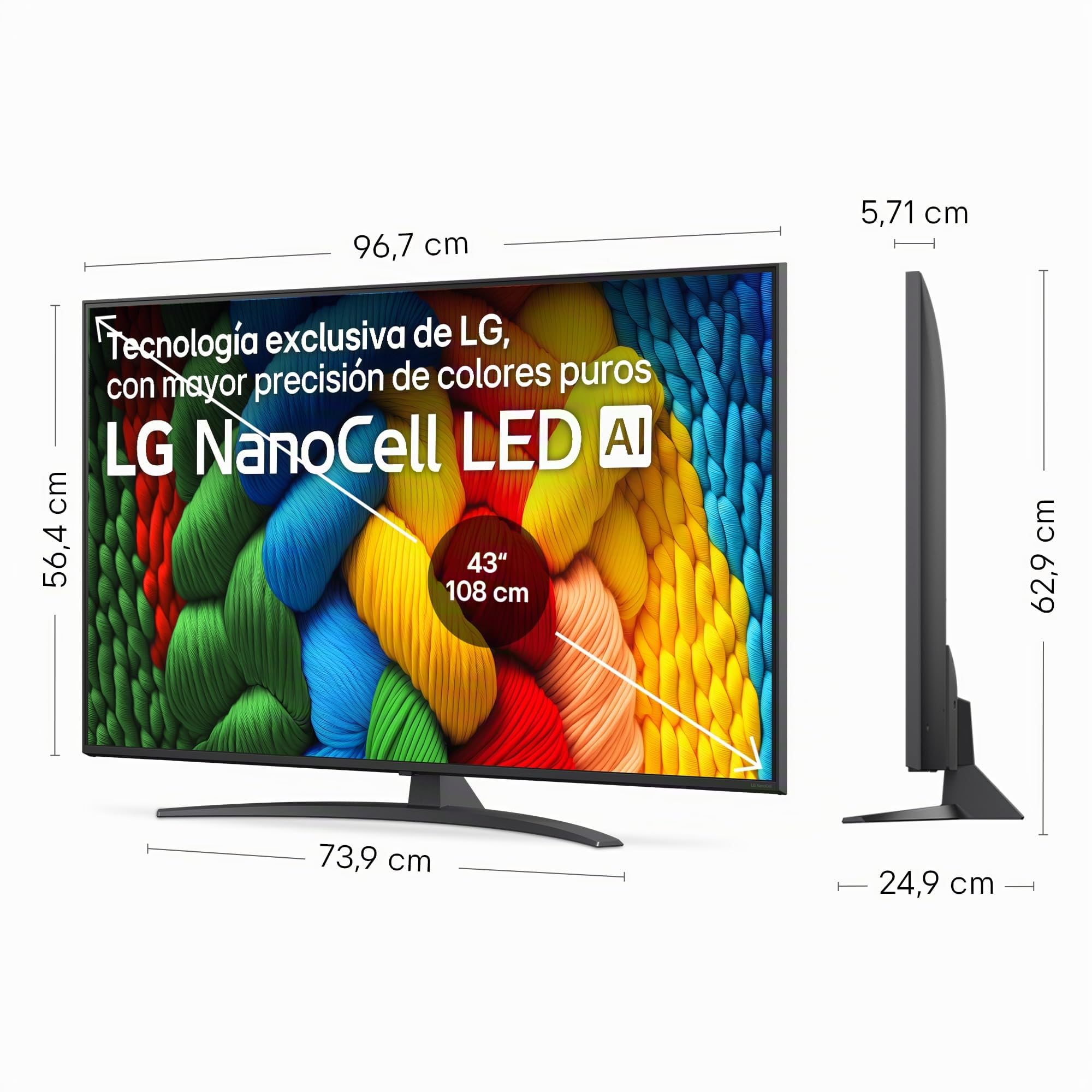 LG TV NanoCell 43NANO81A6A 43? 4K Ultra HD Smart TV Dolby Digital HDMI 2.1 WiFi Gaming