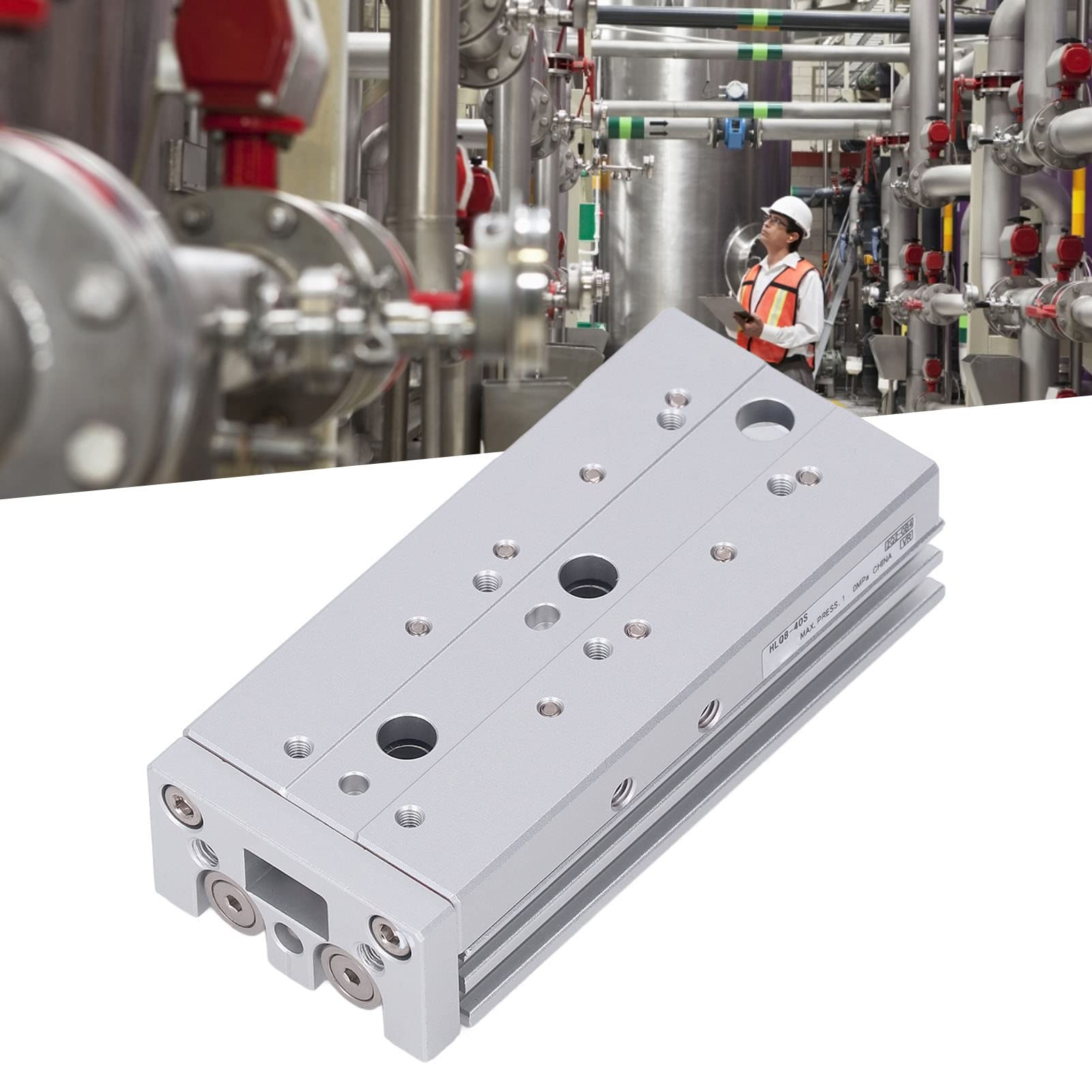 KIMISS Cilindro Neumático de Doble Acción de Doble Vástago Cilindro de Aire Neumático M5x0.8 de Aleación de Aluminio y Acero Inoxidable para Aplicaciones Eficientes de Tuberías y