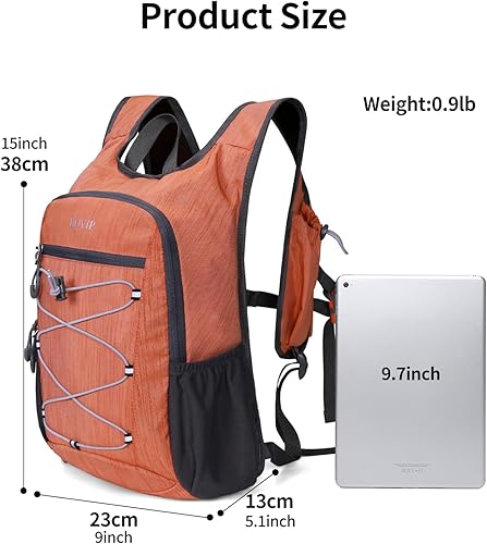 Miniatura 6 de BOVIP Mochila de senderismo de 20L Mochila de senderismo plegable ligera Mochila de viaje pequeño al aire libre plegable bolsa de hombro naranja