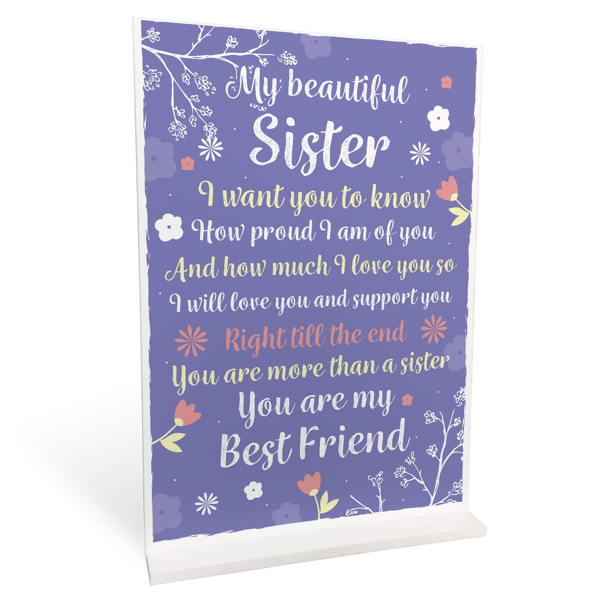 Red Ocean SISTER GIFT For Birthday Christmas Standing Plaque Thank You Best Friend Keepsake Sign