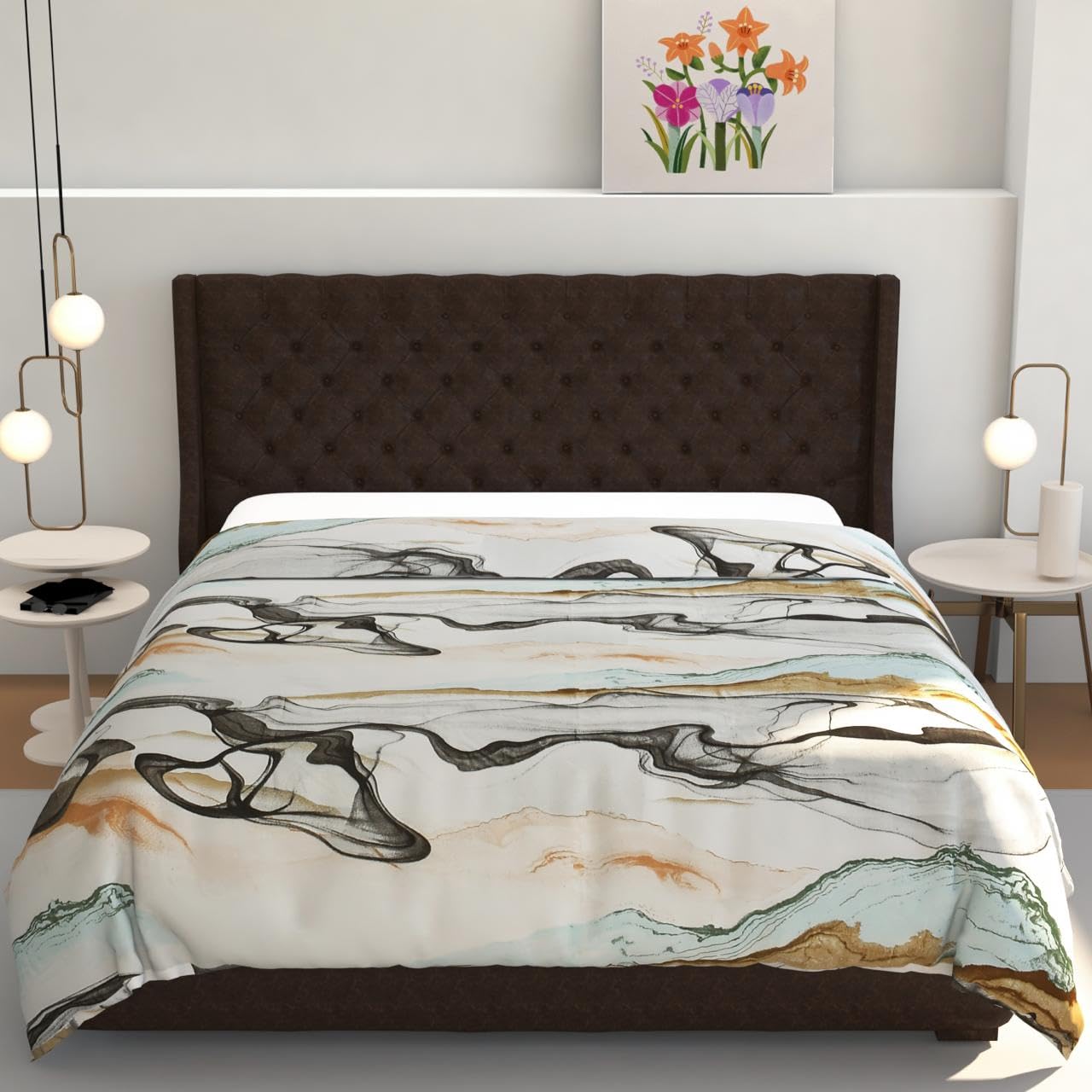 JASHAN Luxurious Glace Cotton Duvet Cover, Comforter Cover, Rajai Cover, Blanket Cover,Quilt Cover Queen Size 90"x100" inches-White-picture-30