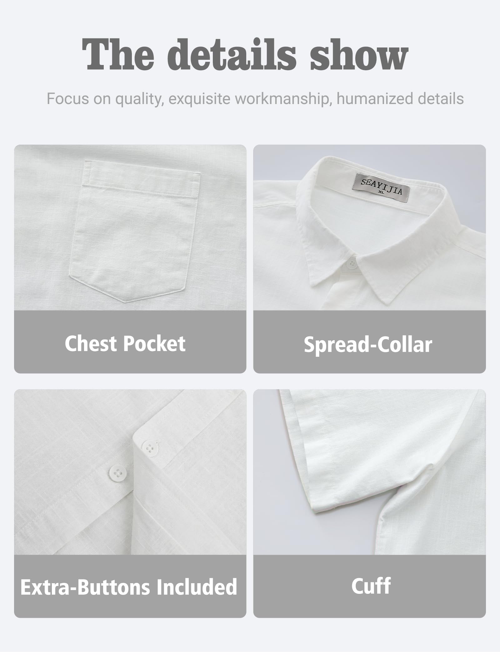 Chemise Homme à Manches Courtes, en Coton-Lin, avec Poche, Chemise Décontractée de Plage d’Été