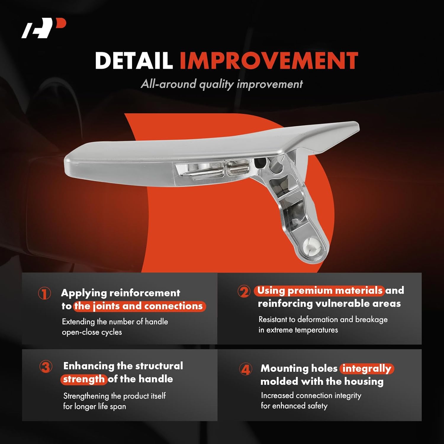 A-Premium Interior Door Handles Compatible with Mercedes-Benz C230 2008-2009, C250 2010-2015, C300/C350/C63 AMG 2008-2015, C400/C63 AMG S 2015, GLK250 2013-2015, GLK350 2010-2015