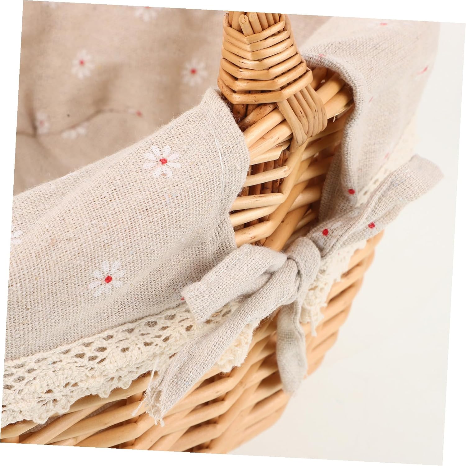 NUOBESTY Large Woven Picnic Basket with Wooden Handles Lightweight Rustic Storage Basket for Outdoor Adventures Shopping and Fruit Storage Handcrafted Countryside Design for Home and Travel