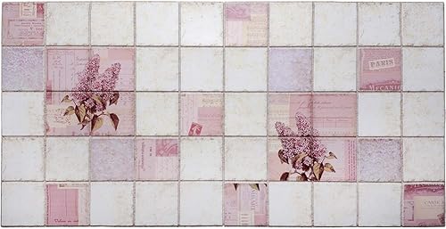 Miniatura 3 de Dundee Deco Panel de pared 3D de PVC con diseño de lilas sintéticas rosadas, 3.2 pies x 1.6 pies (37.8 in x 18.9 in), diseño de interiores, muestra