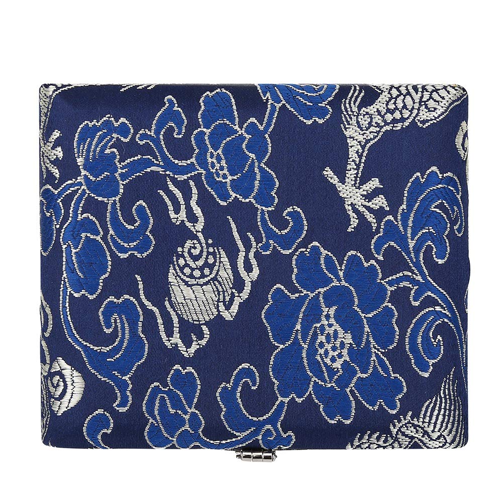 Dilwe Estuche de cañas Oboe, Madera Duradera + Cubierta de Tela de Seda Caja de Almacenamiento de cañas Accesorio de Oboe para cañas de Oboe 6pcs(Azul) Bolsas, Correas