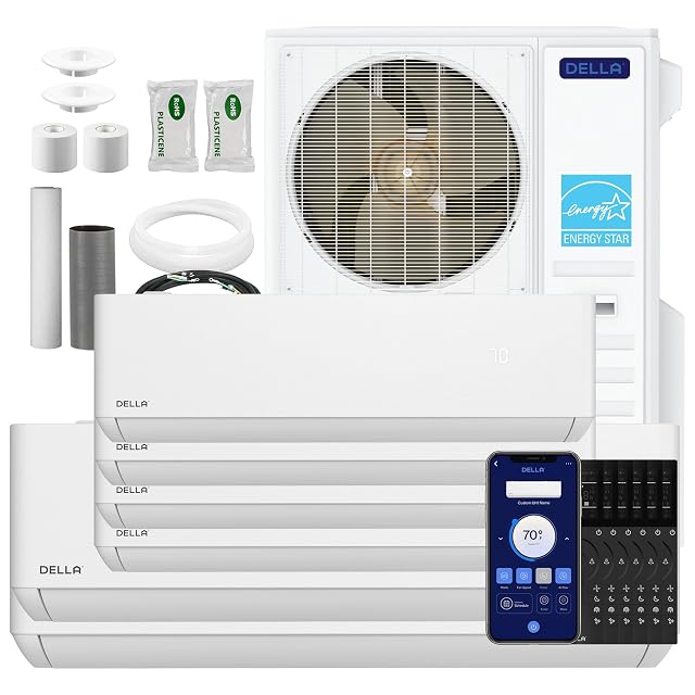 Della DELLA 55K BTU 6 Zone (4x9K+2x18K) Mini Split AC, 22.5 SEER2, 3600 Sq.Ft