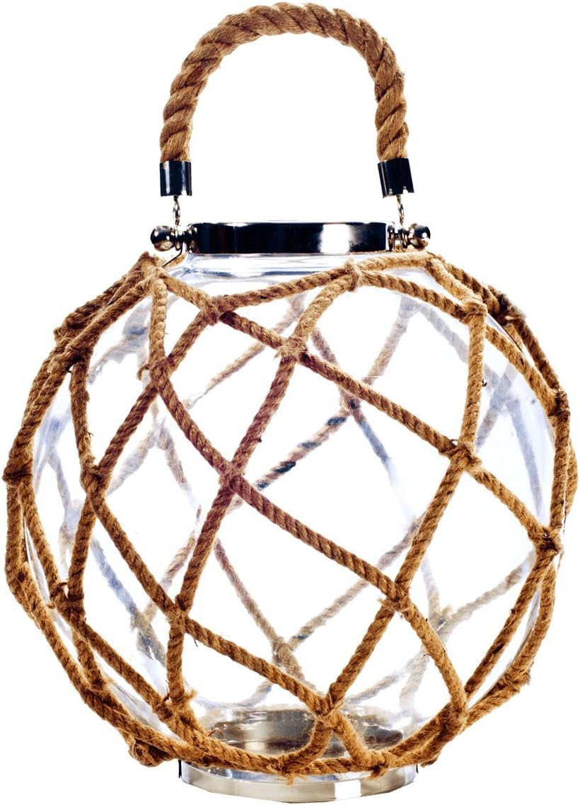 Jute Rope Glass Globe Lantern/Candle Holder II Everything