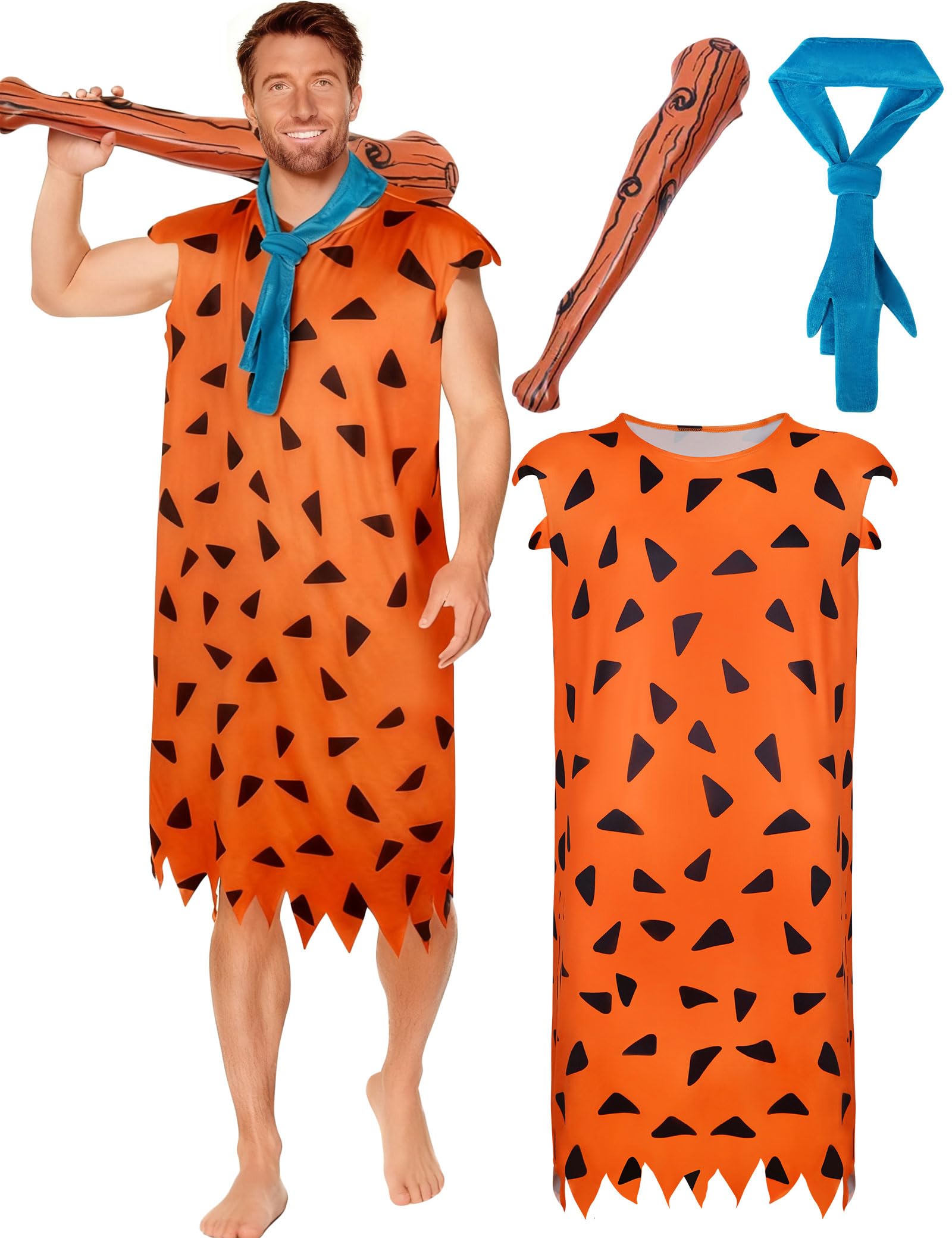 Halloween Men Costume Caveman Outfit Funny Couple Cartoon Characters for Cosplay Party