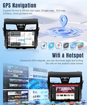 Leadfan Car Stereo for Nissan Altima 2013 2014 2015 with Carplay Android Auto, 10.1 Inch Screen with GPS Bluetooth SWC Backup Camera (for Altima 2013-2015(with AC Vent Frame), 2+32G)