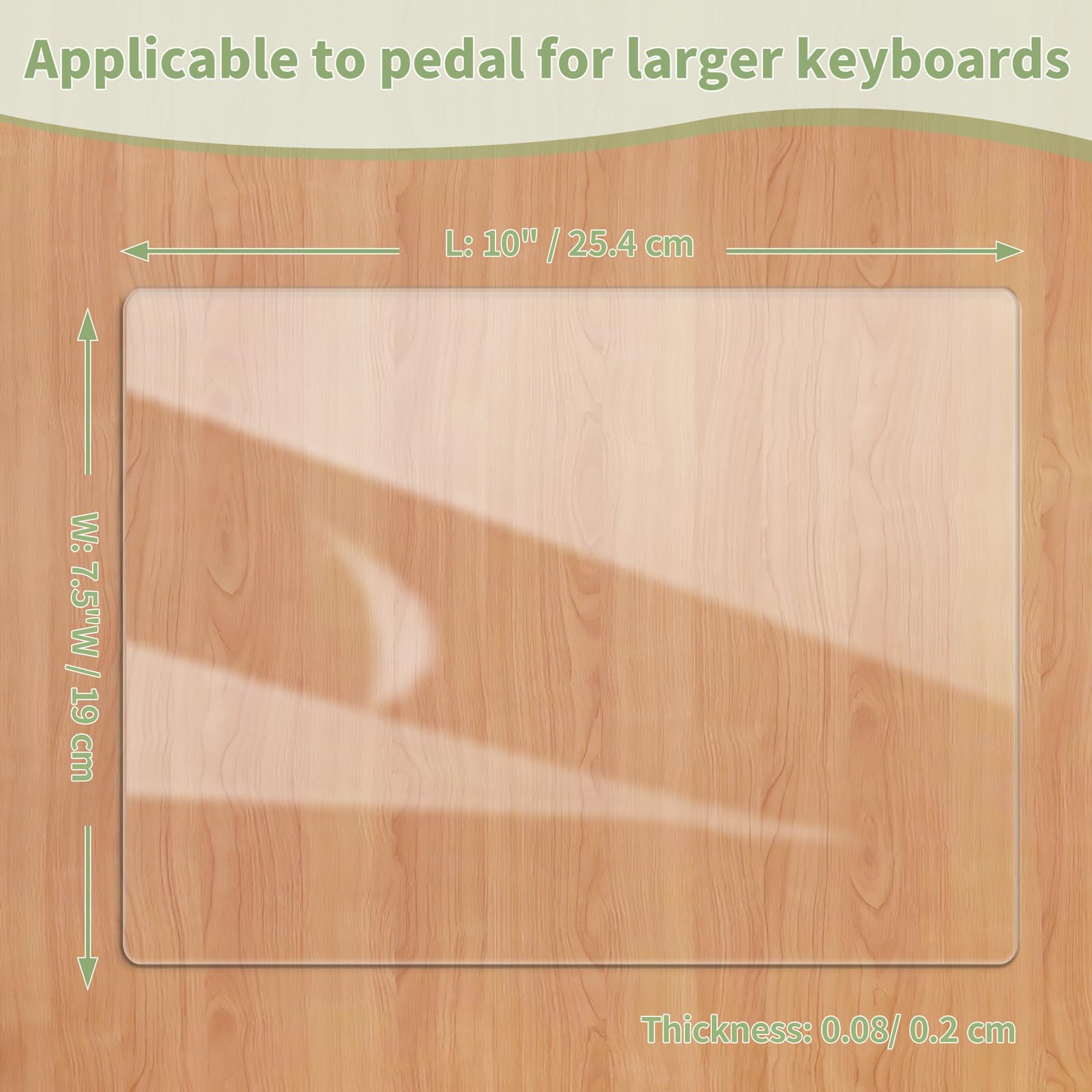Rutschfeste Klavier-Pedalmatte – Premium Clear Keyboard Sustain Fußpedal Stützpolster für verbesserte Stabilität, Teppich- und Hartholzbodenschutz (25,4 x 19,1 cm, 1 Stück)