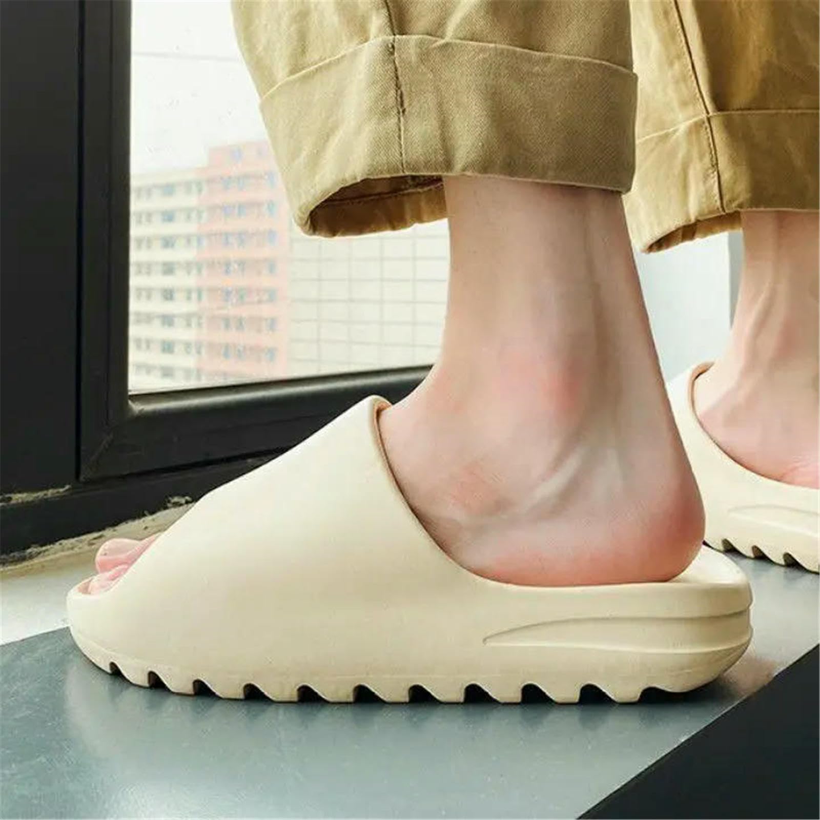 Claquette Hommes Pantoufles D'été Soft Bottom Indoor Home Platform Sandals Chaussures De Plage Couple Diapositives Non Glissantes-wt-44-45 (fit 43-44)