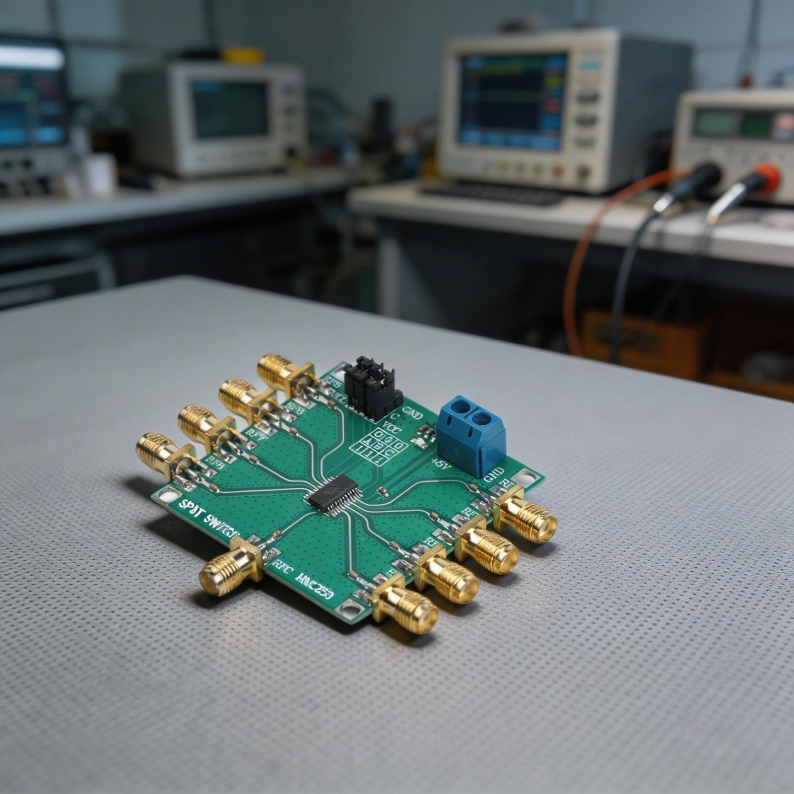 Multifunktions-HF-Schaltermodul HMC253 SP8T mit integriertem 3 6 Decoder für TTL CMOS-Steuerung DC auf 2 5 GHz für SMA-Stecker 3 V auf 5 V Netzteil