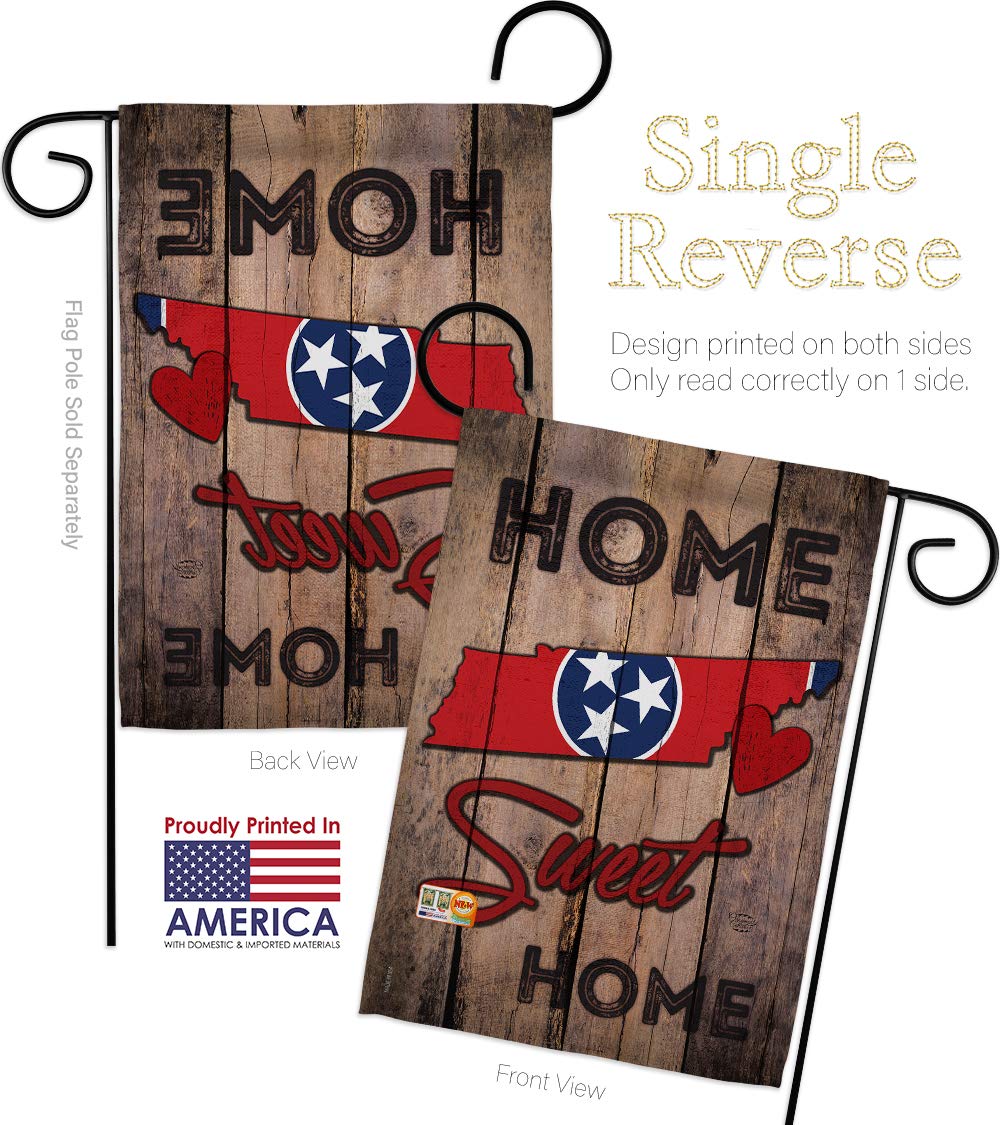 State Tennessee Home Sweet Garden Flag Americana States USA American Territories Republic Country Particular Area Small Decorative Gift Yard House Banner Made In 13 X 18.5