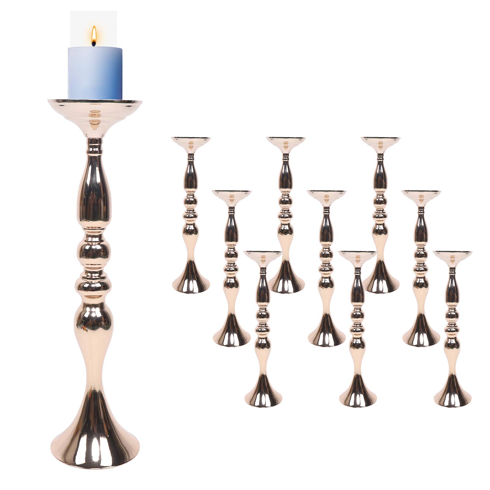 10Pcs Gold Metal Candle Holders 19.5