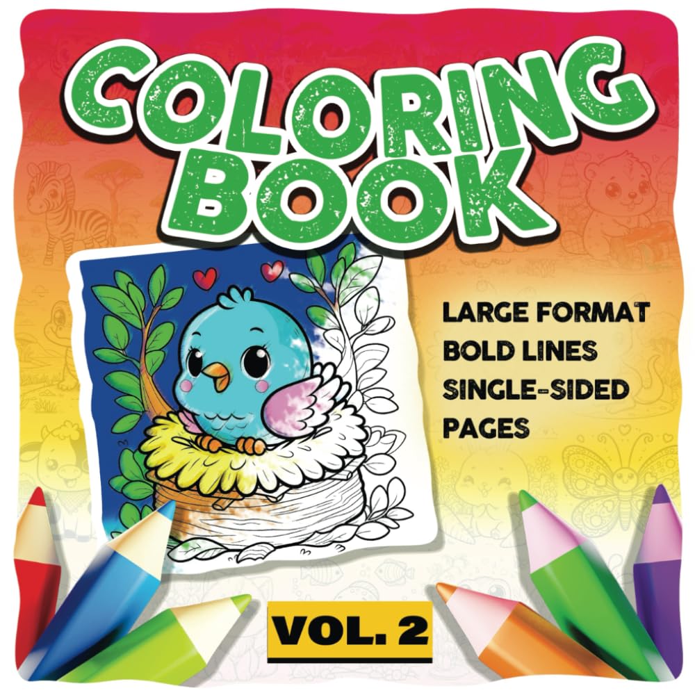 Animal Kingdom: A Cute Coloring Adventure. Vol.2: Adorable Adventures Await: Large Format Coloring book with bold line illustrations