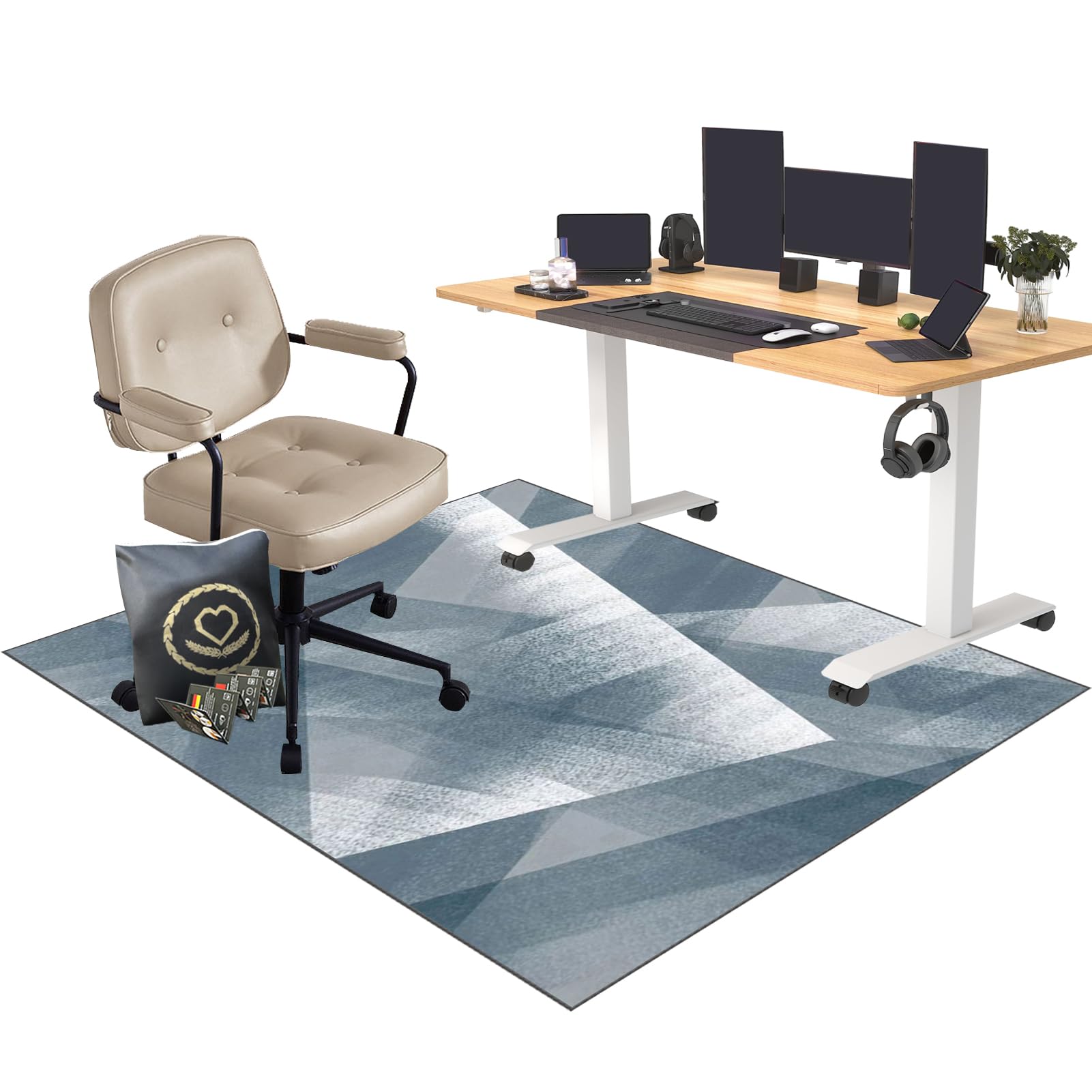 EYKWKB Office Chair Mat for Hardwood Floor - Desk Chair Mat for Carpeted Floors - Gaming Office Computer Chair Mat for Hardwood Floors Carpet Wooden Floors 150 x 200 cm - Carpet Protector Chair Mat