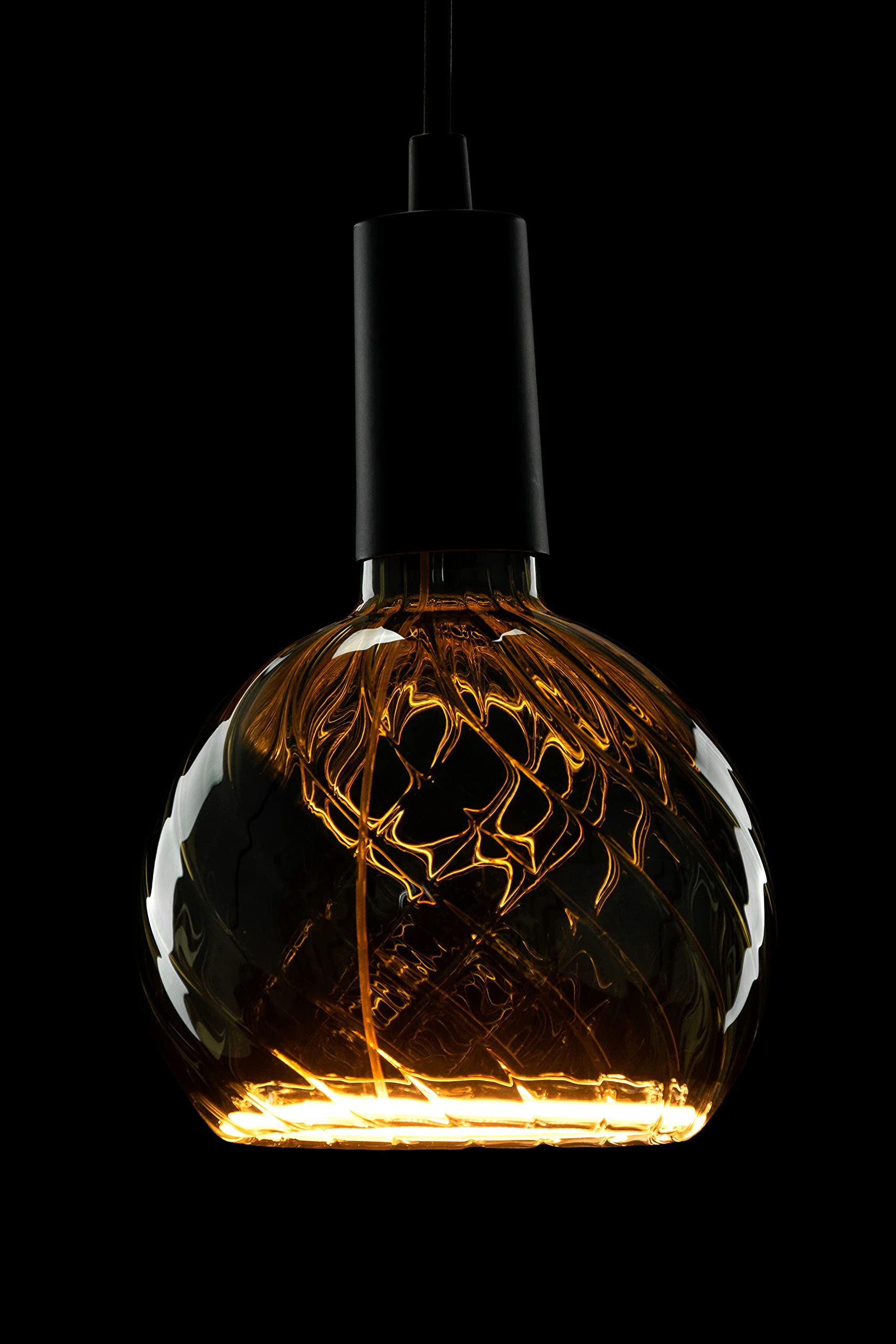 SEGULA Bombilla LED de filamento, diseño flotante, 150 mm, color gris ahumado, regulable, E27