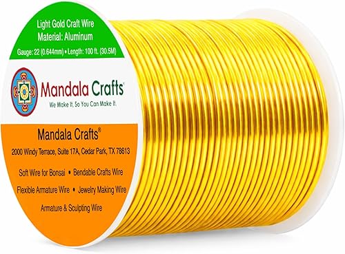 Vista 159 de Mandala Crafts - Alambre de aluminio anodizado de calibre 10 para manualidades de joyería - 32 pies de alambre flexible de cobre coloreado - Doble