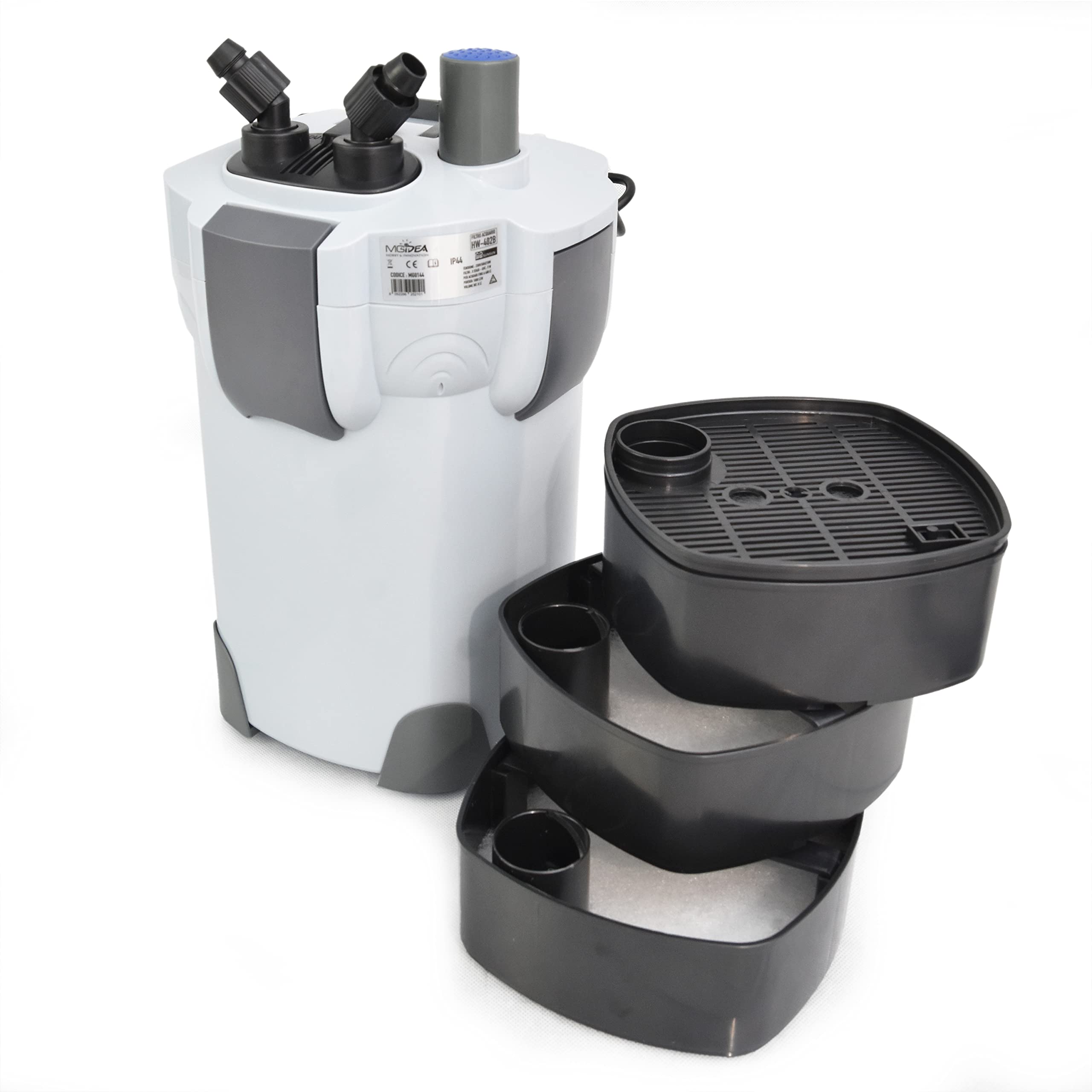 Esterno SunSun Acquario Pesci HW-402B 3 stadi 1000L/h UVC 9W Materiale filtrante