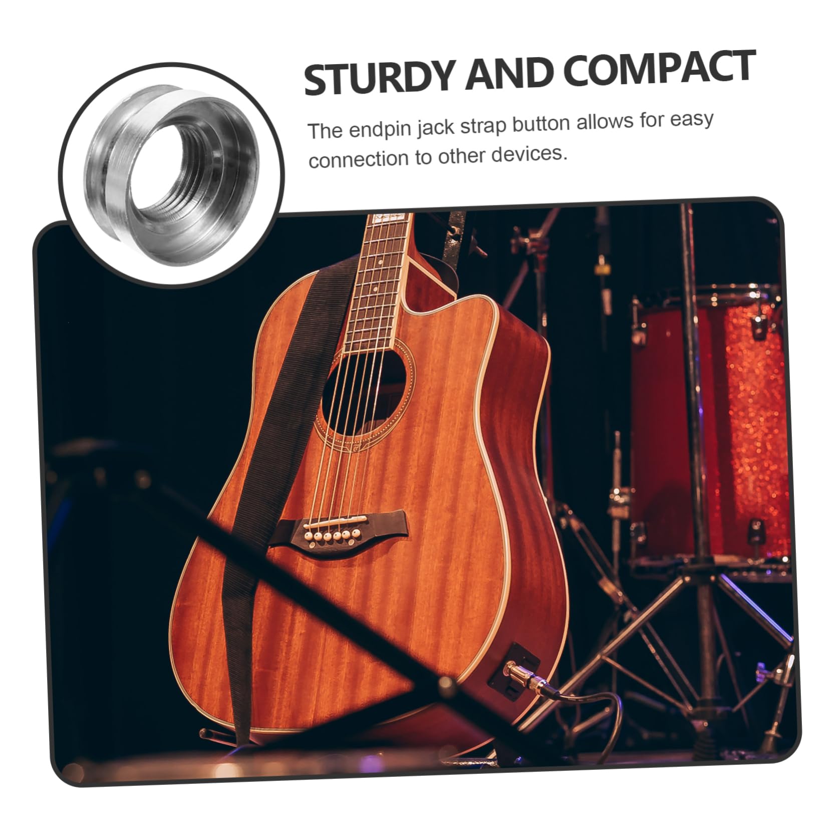 BESTonZON Guitar Strap Button Endpin Cap Acoustic Guitar Strap Button String Easy to Carry