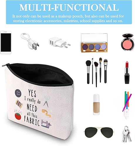 Miniatura 3 de GJTIM Regalo de costura, regalo de Quilter Yes I Really Do Need All This Fabric Makeup Bag Gift for Quilters Seamstress Tailors Sewing Adicts, Todo