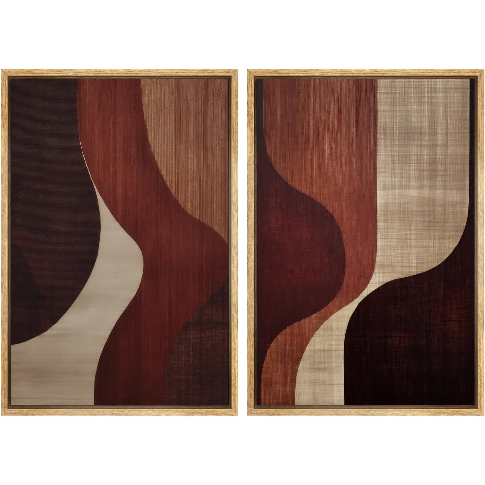 SIGNWIN Framed Canvas Print Wall Art Abstract Wave Pattern Modern Art Minimalist Neutral Decor for Living Room, Bedroom, Office - 16"x24"x2 Natural — view 12