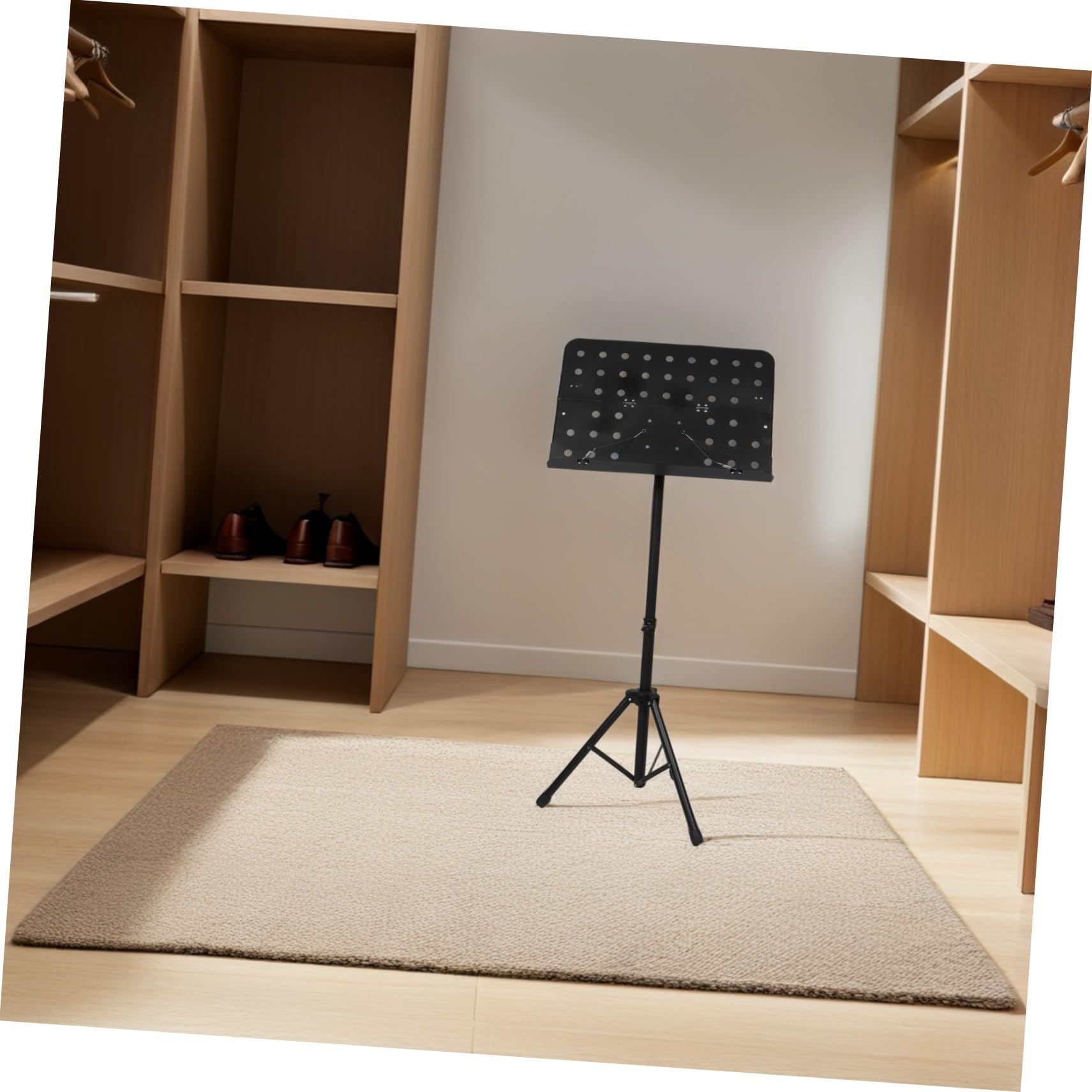 Verstellbarer Faltbarer Notenständer aus Professionellem Material Tragbarer Schwarzer Musiknoten design Notenhalter für Musiker Orchester Band und Instrumentenspiel