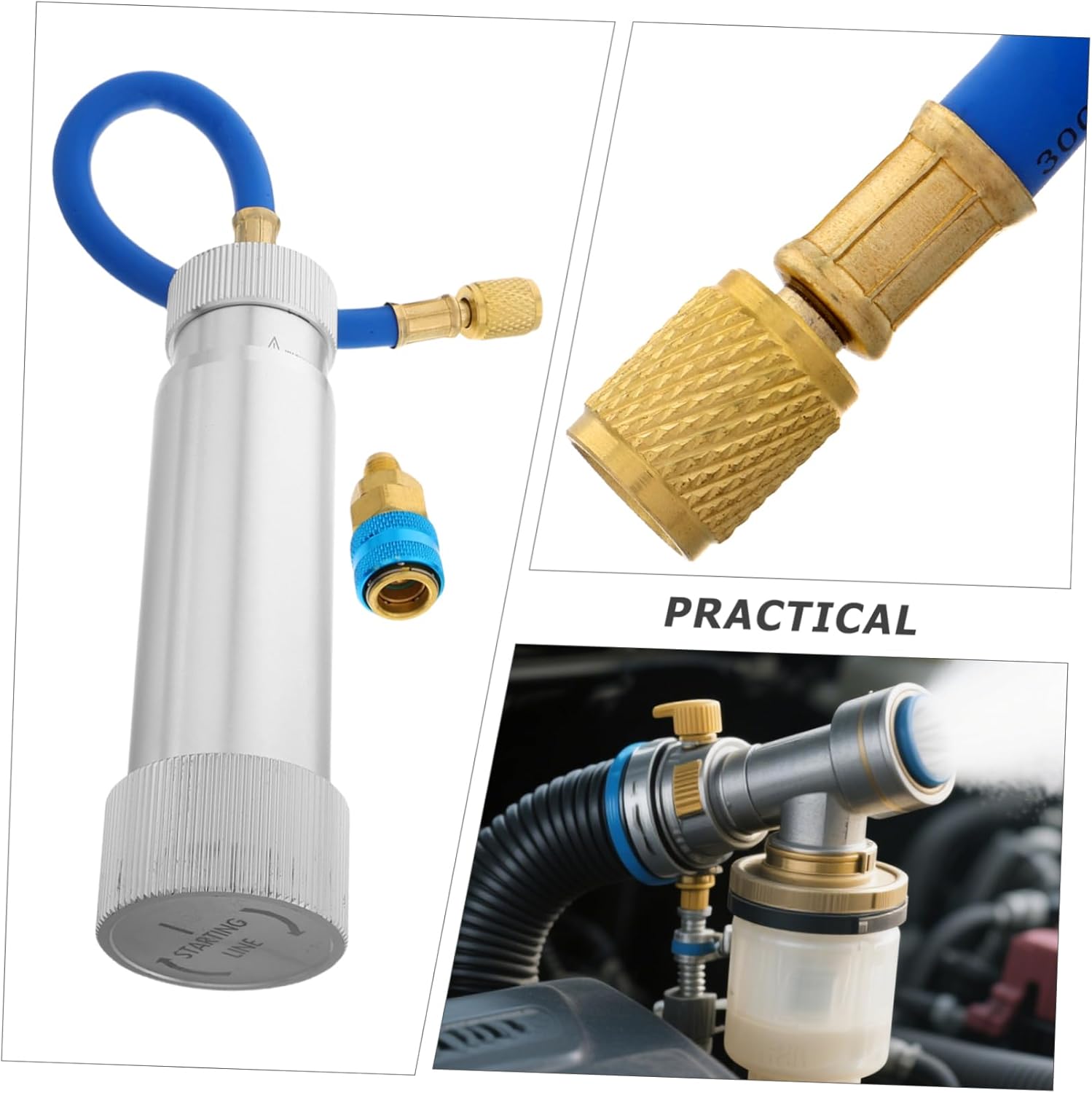 Ciieeo Car Air Conditioning Tool Manual Screw in Oil and Dye Injector for Automotive Systems Durable Oil Injector with Ball Boosts Cooling Efficiency Versatile for Various Car Models