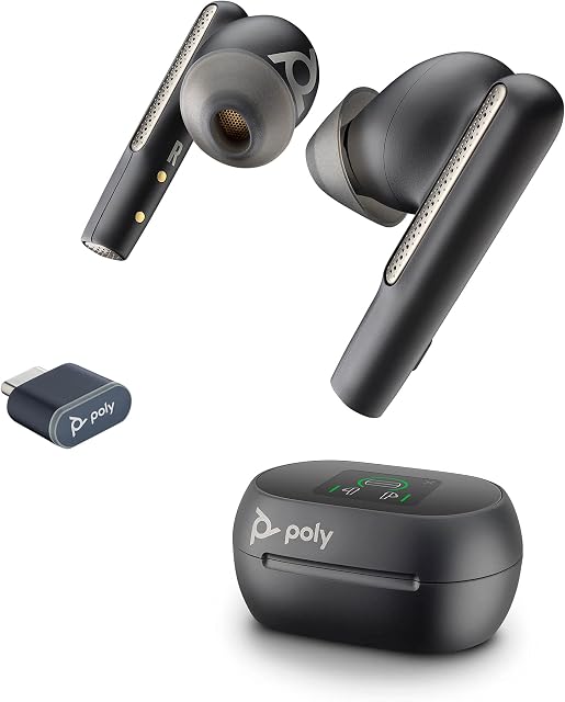 Poly Voyager Free 60+ UC true wireless earbuds (Plantronics)  Noise-canceling mics for clear calls  ANC  Smart charge case w/touch controlsCompatible w/iPhone, Android, PC/Mac, Zoom, Teams