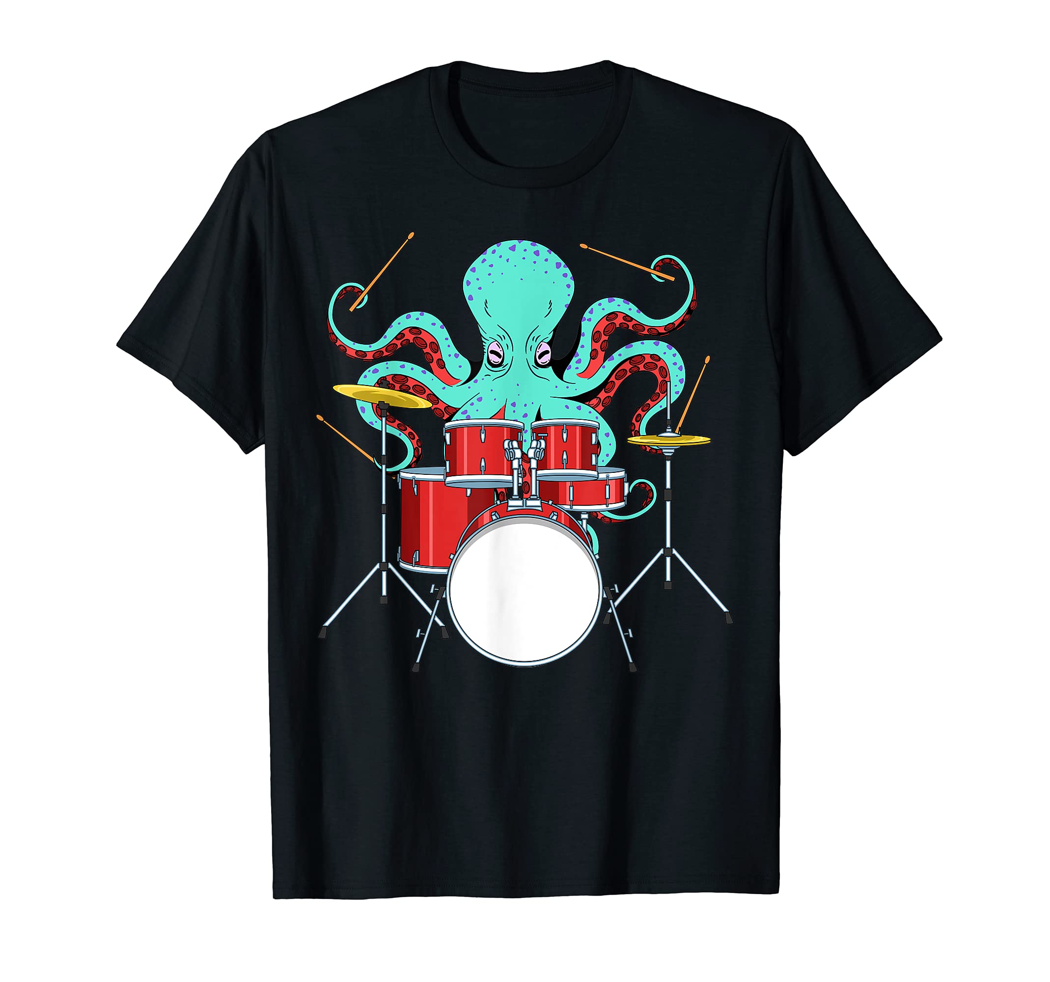 Drummer Drums Lover Octopus ApparelOctopus Drummer Drums Lover Kit Snare Bass Hi-Hat Trap Set T-ShirtOEKO-TEX STANDARD 100