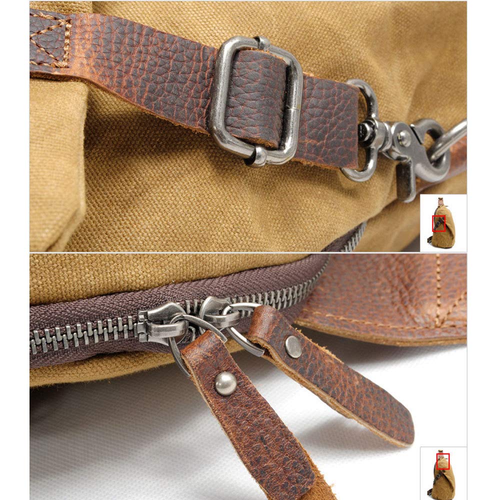 MASII Borsa A Tracolla In Tela Da Uomo Impermeabile Zaino In Tessuto Batik Borsa A Tracolla Retrò In Tela Da Uomo Zaino Casual,Armygreen