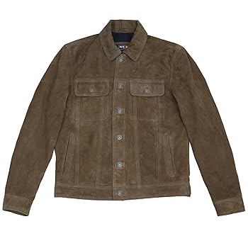 定価　83600円 SUEDE TRUCKER JACKET ブラウン　サイズ2 Buy Reiss Light Charcoal Grey Pike Suede Zip-Through Trucker