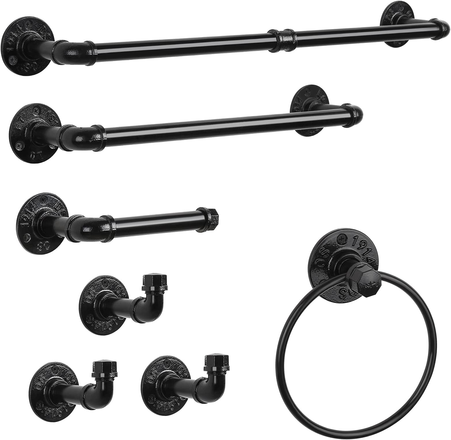 MyGift Wall Mounted Metal Pipe Towel Bar
