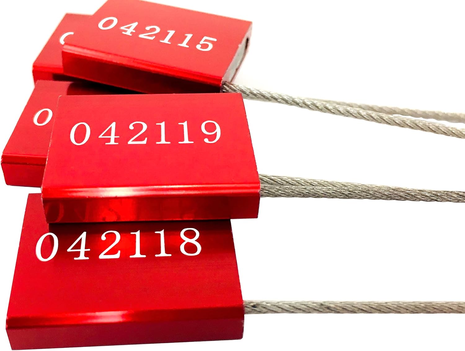 Elite 60 Red Cable Tamper Evident Wire Seals - High Security Metal Self Locking Cargo Seals for Trucks Trailers Containers Pull Tight Logistics