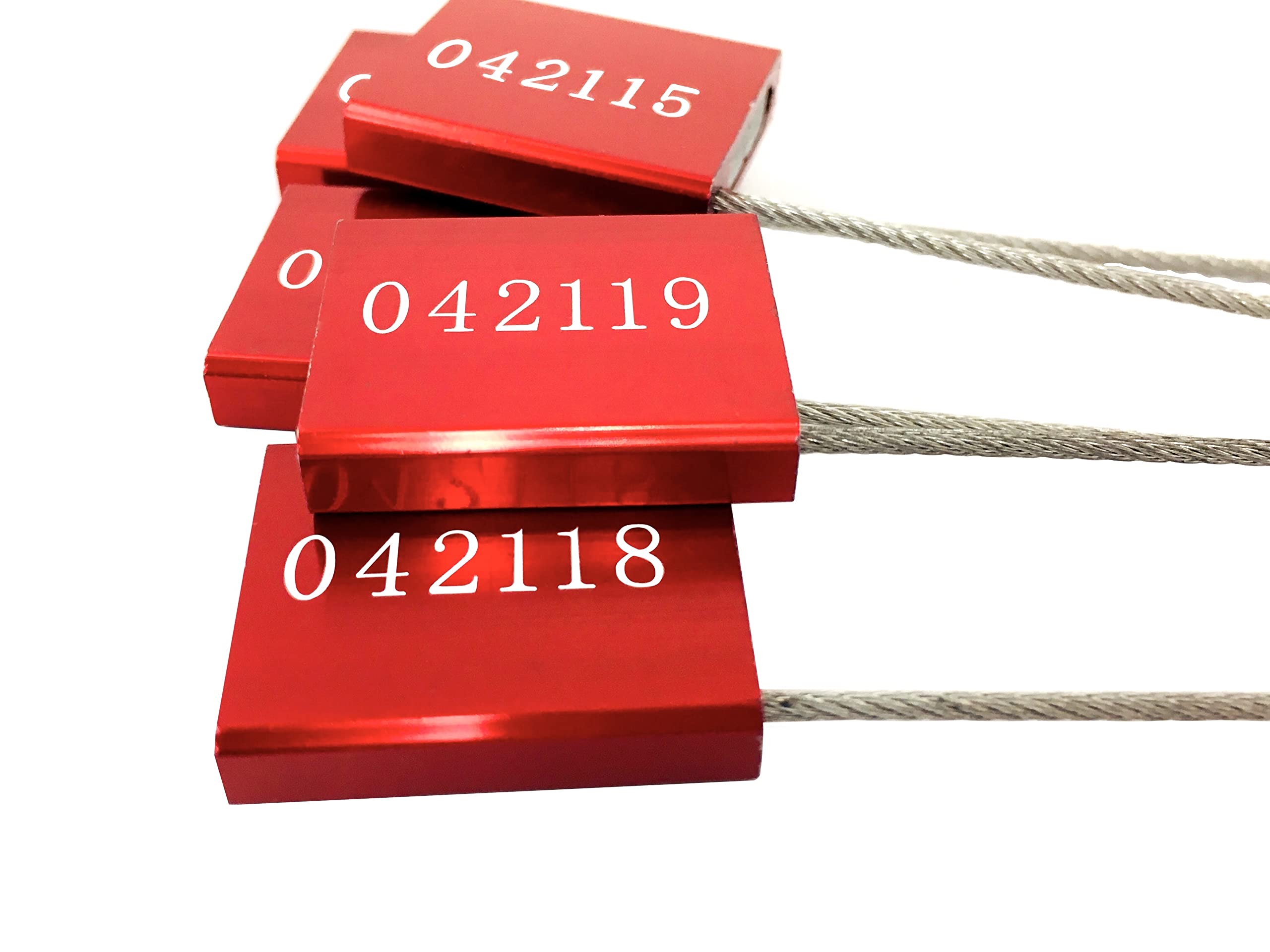 Elite 500 High Security Seals - Cable, Wire, Metal, Truck, Trailer, Container, Pull Tight, Tamper Evident (Red)