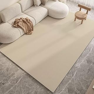KYMMPL Alfombra de cuero de color sólido moderna simple a prueba de aceite, impermeable, antisuciedad, antideslizante, para sala de estar, dormitorio, oficina (amarillo, 120 x 160 cm)