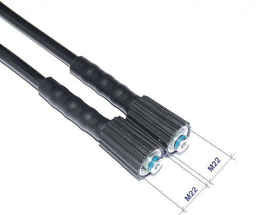 Miniatura 2 de XZT Manguera de alta presión de 3000 PSI de 35 pies y 14 pulgada con adaptador, manguera de extensión de 3000 PSI para la mayoría de las limpiadoras