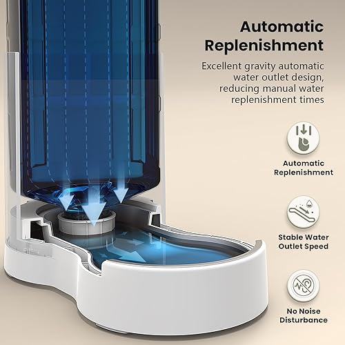 Miniatura 5 de CZPET Automatic 6L Dog and Cat Water Dispenser with Stainless Steel Bowl Gravity Waterer,100% BPA-Free,Large Capacity and Drinking Area Noise-Free